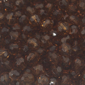 Bola Acrílica Sextavada, 08mm, Marrom