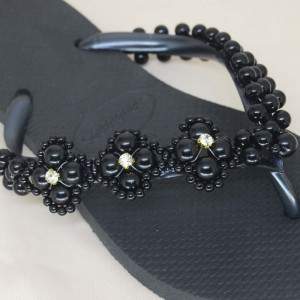 Trama de Pérolas Begônia, Preto