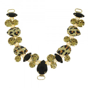 Cabedal Manu, Passante, Preto/Dourado/Onça