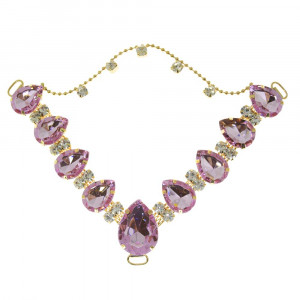 Cabedal Carol, Passante, Correntinha, Rosa Claro/Cristal