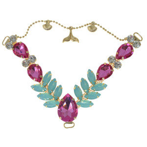 Cabedal Iara, Passante, Correntinha Rabo de Sereia, Rosa/Tiffany