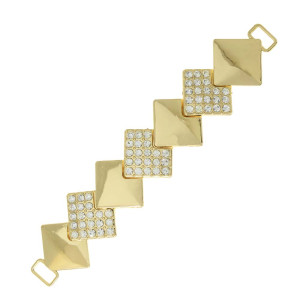 Cabedal Hanah, Passante, Ouro/Cristal