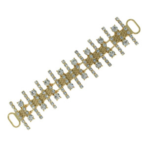 Cabedal Lena, Passante, Ouro/Cristal