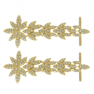 Cabedal Folhagem, Garra, Ouro/Cristal