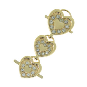 Cabedal Corações, Garra, Ouro/Cristal