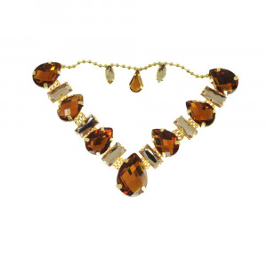 Cabedal Infantil Beatriz, Banhado, Rebite, Marrom/Rose Gold