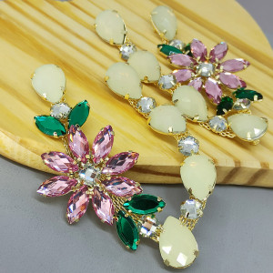 Cabedal Daisy, Banhado, Rebite, Branco Opal/Rosa Claro