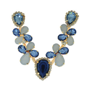 Cabedal Melissa, Banhado, Marinho/Branco Opal