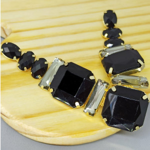 Cabedal Martina, Banhado, Rebite, Preto/Fumê