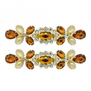 Cabedal Isa, Banhado, Rebite, Marrom/Rose Gold Jateado