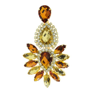 Cabedal Aruana, Banhado, Rebite, Marrom/Dourado