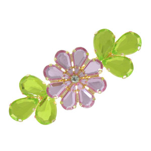 Cabedal Cris, Banhado, Rebite, Rosa/Verde Claro