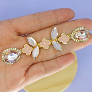 Cabedal Sophia, Banhado, Rebite, Rosa Vintage