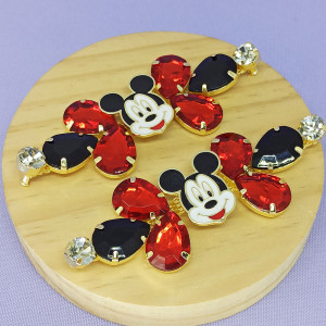Cabedal Mickey, Banhado, Rebite, Vermelho e Preto
