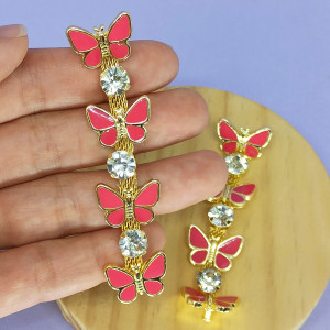 Cabedal Alícia, Banhado, Rebite, Borboletas, Rosa