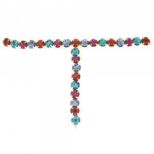 Cabedal Ana, Banhado, Garra, Vermelho/Turquesa/Rosa/Marinho