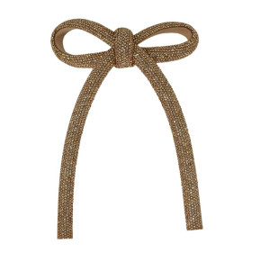 Cabedal Laço Meia Cana 10mm, Tecido, Marrom Ouro