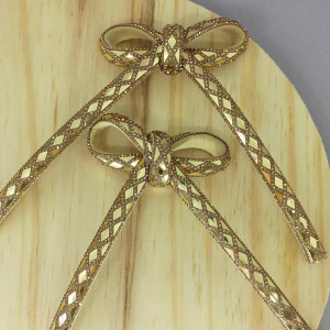 Cabedal 74005 Laço Meia Cana 10mm, Tecido, Dourado/Rose Gold