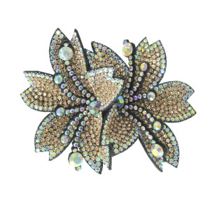 Cabedal Geórgia Flor Dupla, Tecido, Salmão/Furtacor