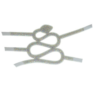 Cabedal Silvana, Tecido com Strass, Pronto para Aplicação em Solas, Branco/Furtacor