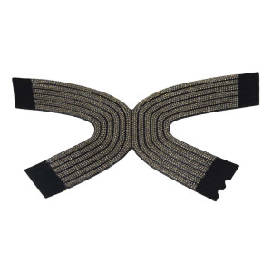 Cabedal Hanna, Tecido com Strass, Pronto para Aplicação em Solas, Preto/Grafite