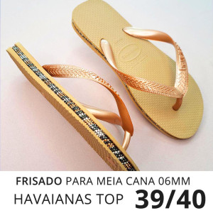Sandálias Havaianas Top, 39/40, Frisado para Meia Cana 06mm
