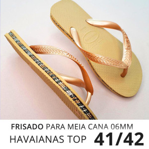 Sandálias Havaianas Top, 41/42, Frisado para Meia Cana 06mm