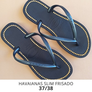 Sandálias Havaianas Slim, 37/38, Frisado para Fio de Strass