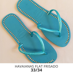 Sandálias Havaianas Flat, 33/34, Frisado para Fio de Strass
