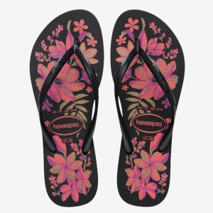 Sandálias Havaianas Slim Organic 2025/26, Preto/Cinza/Ouro