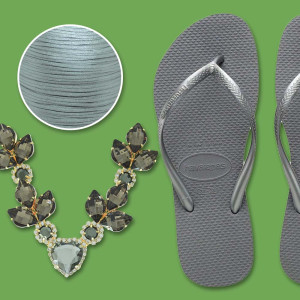 Cabedal Elis Fumê e Havaianas Cinza Aço