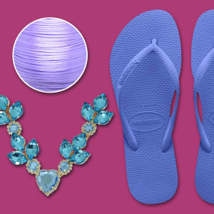 Cabedal Elis Azul Tiffany e Havaianas Azul Provence