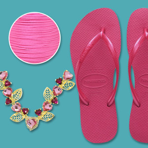Cabedal Poliana e Havaianas Pink Fever