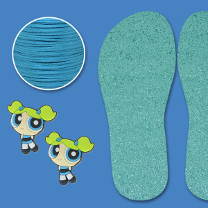 Aplique de Borracha Lindinha e Lonita Azul Tiffany