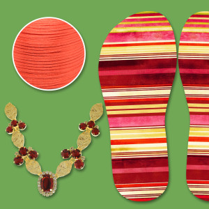 Lonita Geométrico e Cabedal Pietra Vermelho