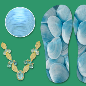 Lonita Conchas e Cabedal Pietra Azul Tiffany