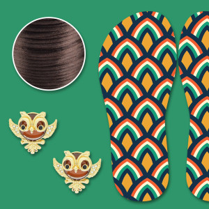 Piercing Mini Coruja e Lonita Geométrico  