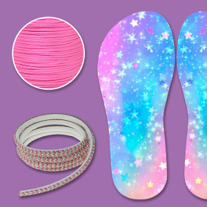 Lonita Tie Dye e Tubo de Strass Rosa