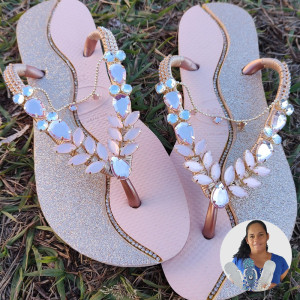 Chinelo Personalizado com Cabedal Sirena - Danielli Ferreira