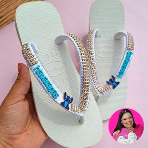 Chinelo Personalizado Stitch - Mileni Fernandes