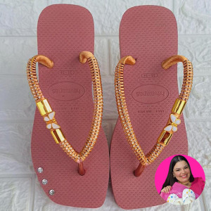 Chinelo Personalizado Square Borboleta - Mileni Fernandes