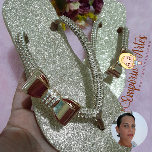 Chinelo Customizado Laço - Jamille Custódio