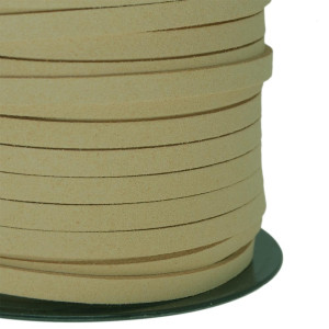 Fio de Couro Camurça, 5mm, Bege