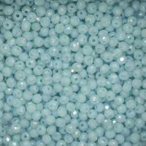 Cristal de Vidro, Rondel, 04mm, Azul Claro