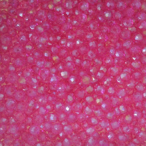 Cristal de Vidro, Rondel, 04mm, Rosa Choque Transparente Furtacor