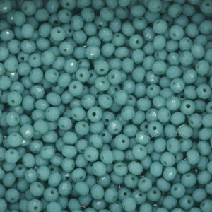 Cristal de Vidro, Rondel, 04mm, Turquesa