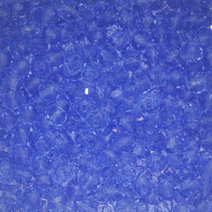 Cristal de Vidro, Rondel, 06mm, Azul Transparente