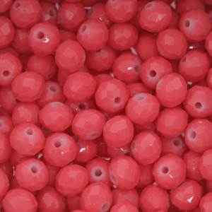 Cristal de Vidro, Rondel, 08mm, Coral