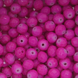 Cristal de Vidro, Rondel, 08mm, Rosa Choque