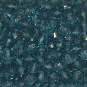 Cristal de Vidro, Rondel, 08mm, Verde Kentucky Transparente